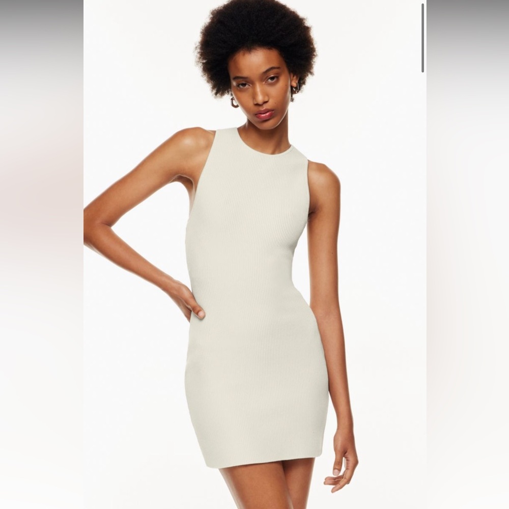 Babaton sculpt knit racer mini dress